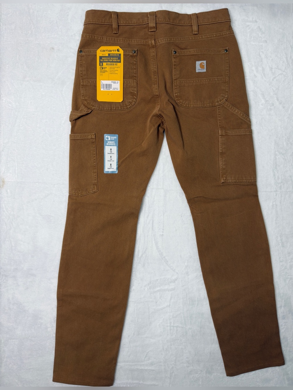 Carhartt Women’s 8 Tall Rugged Flex Double Front Work Pants Brown NWT